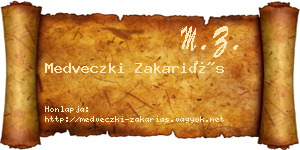 Medveczki Zakariás névjegykártya